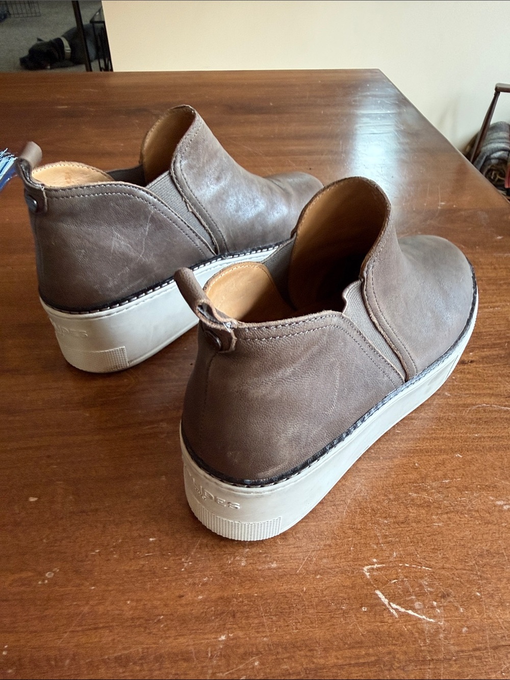 Keds Taupe Slip-On Platform Ankle Booties